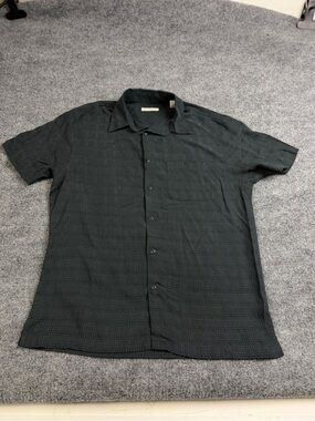 Age of Wisdom Men's Short Sleeve Button Front Shirt Plaid Size Medium